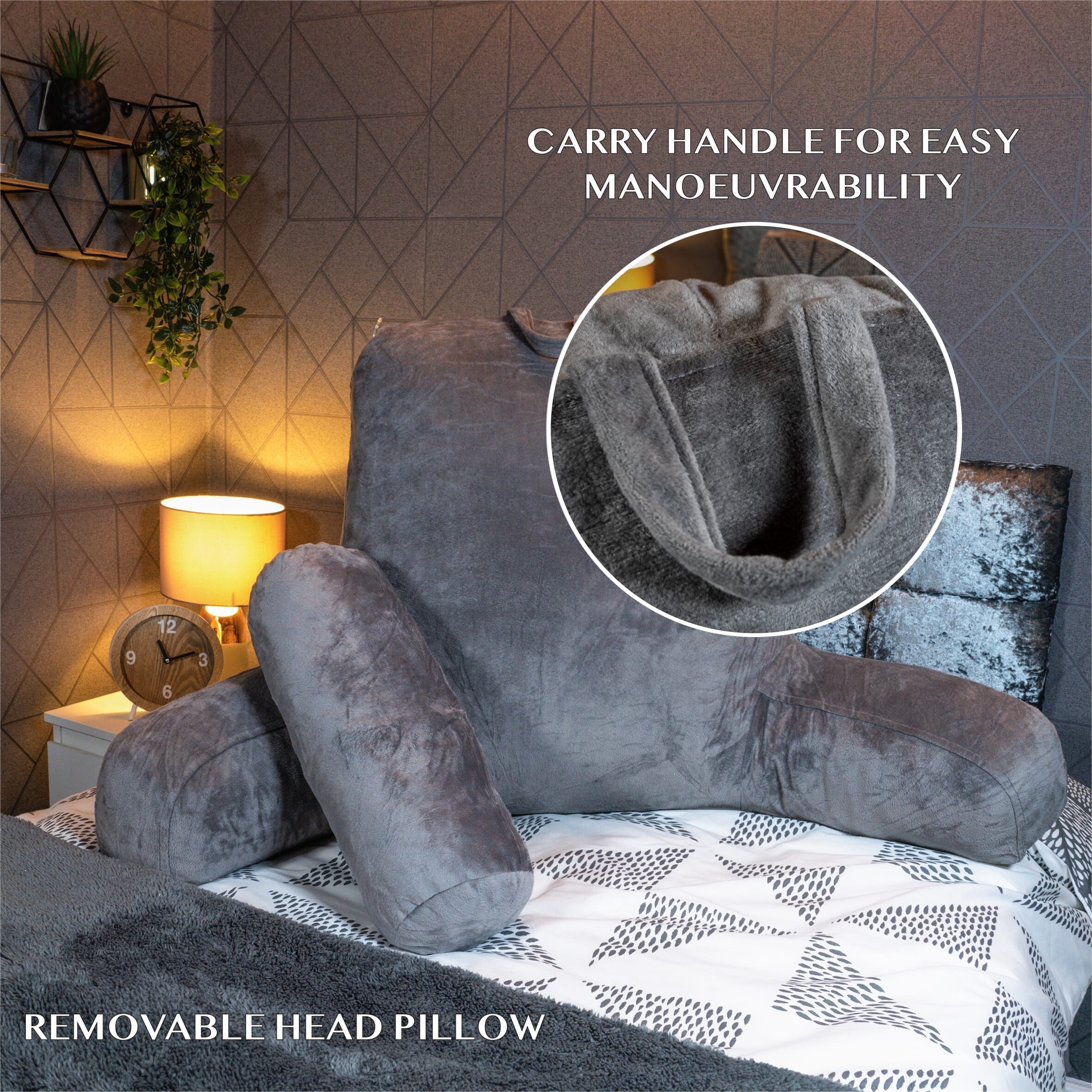 reading pillow with arms 24 inch handle