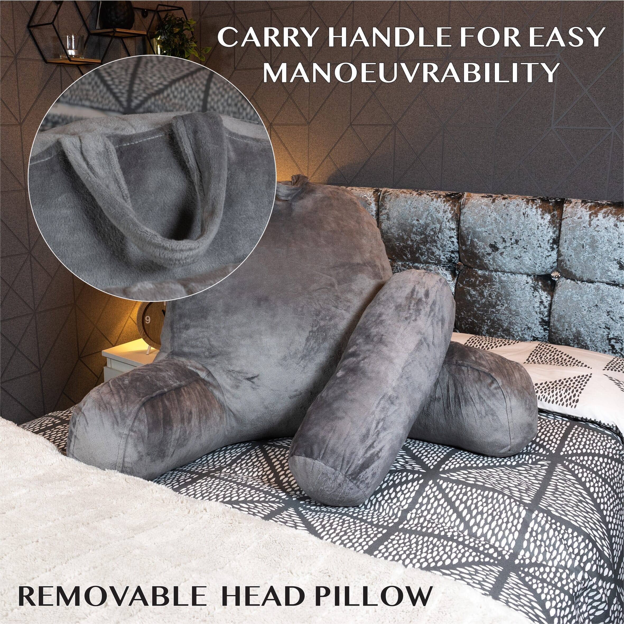 reading pillow with arms handle