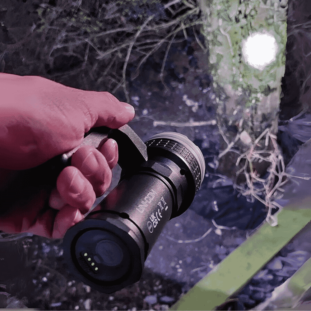 rechargeable spotlight in use