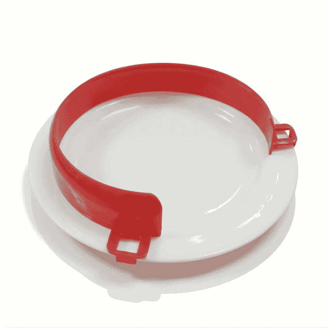red plastic plate guard