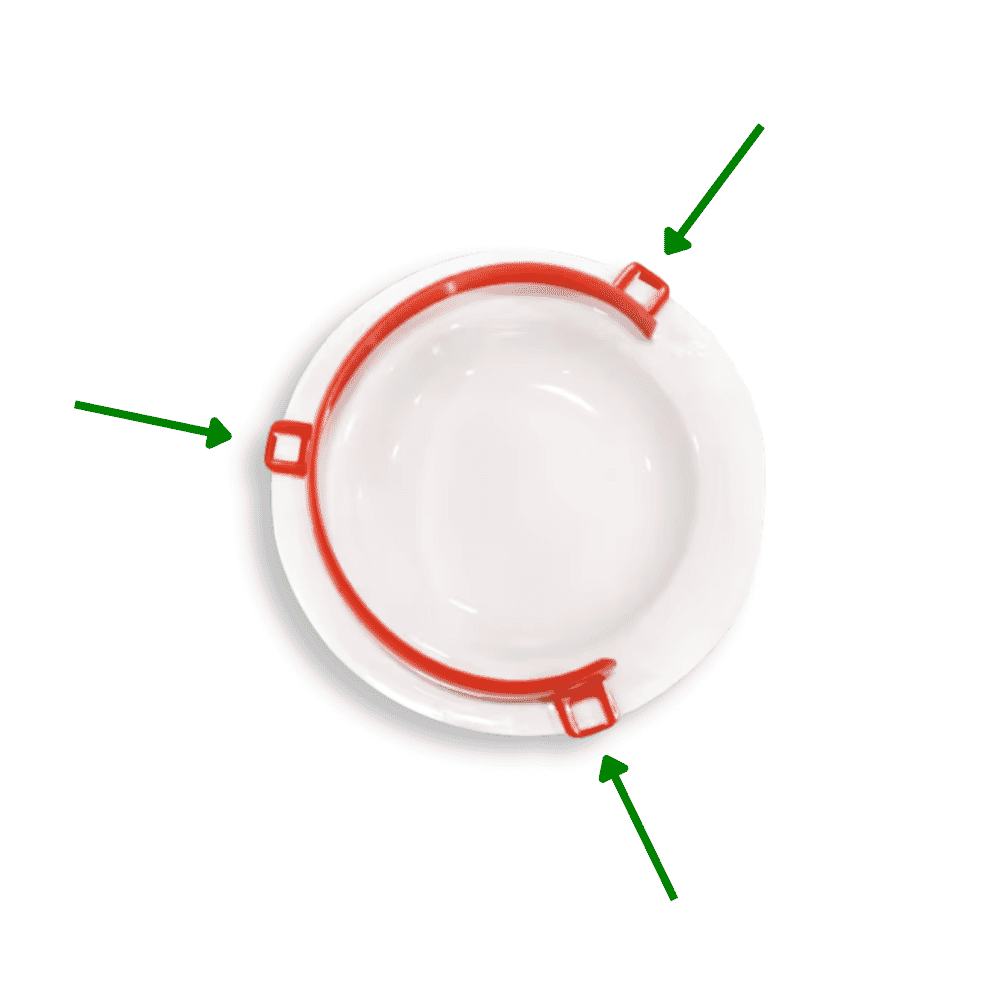 red plastic plate protector fitting