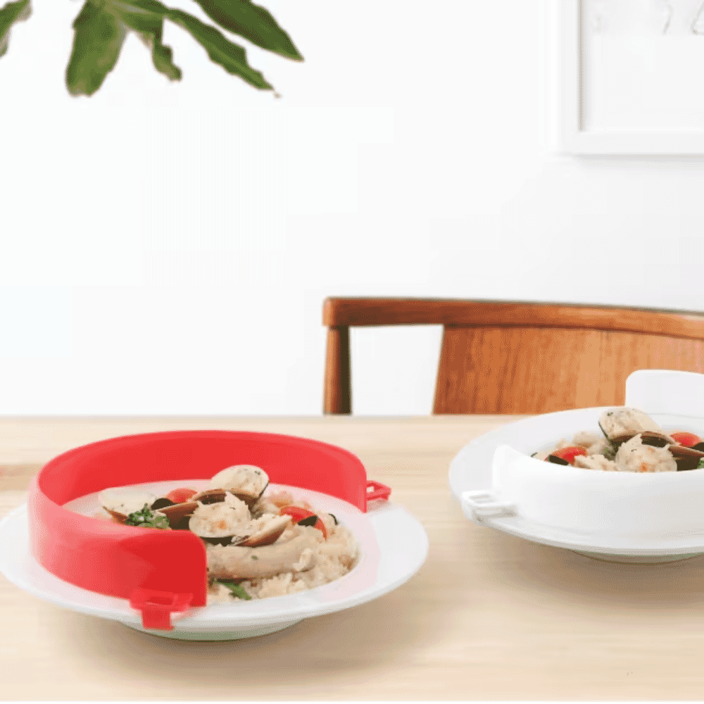 red plastic plate protector in situ