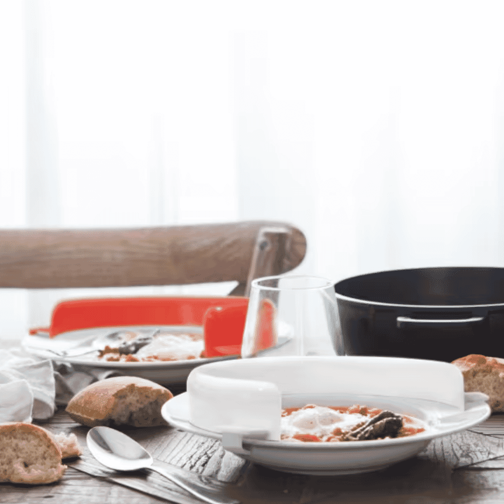 red plastic plate protector lifestyle