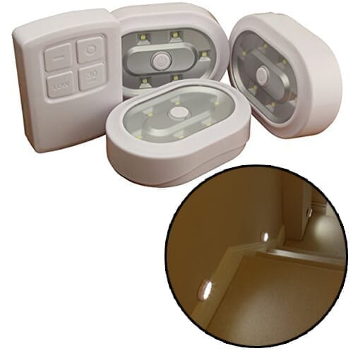 remote control wireless led lights pack of three