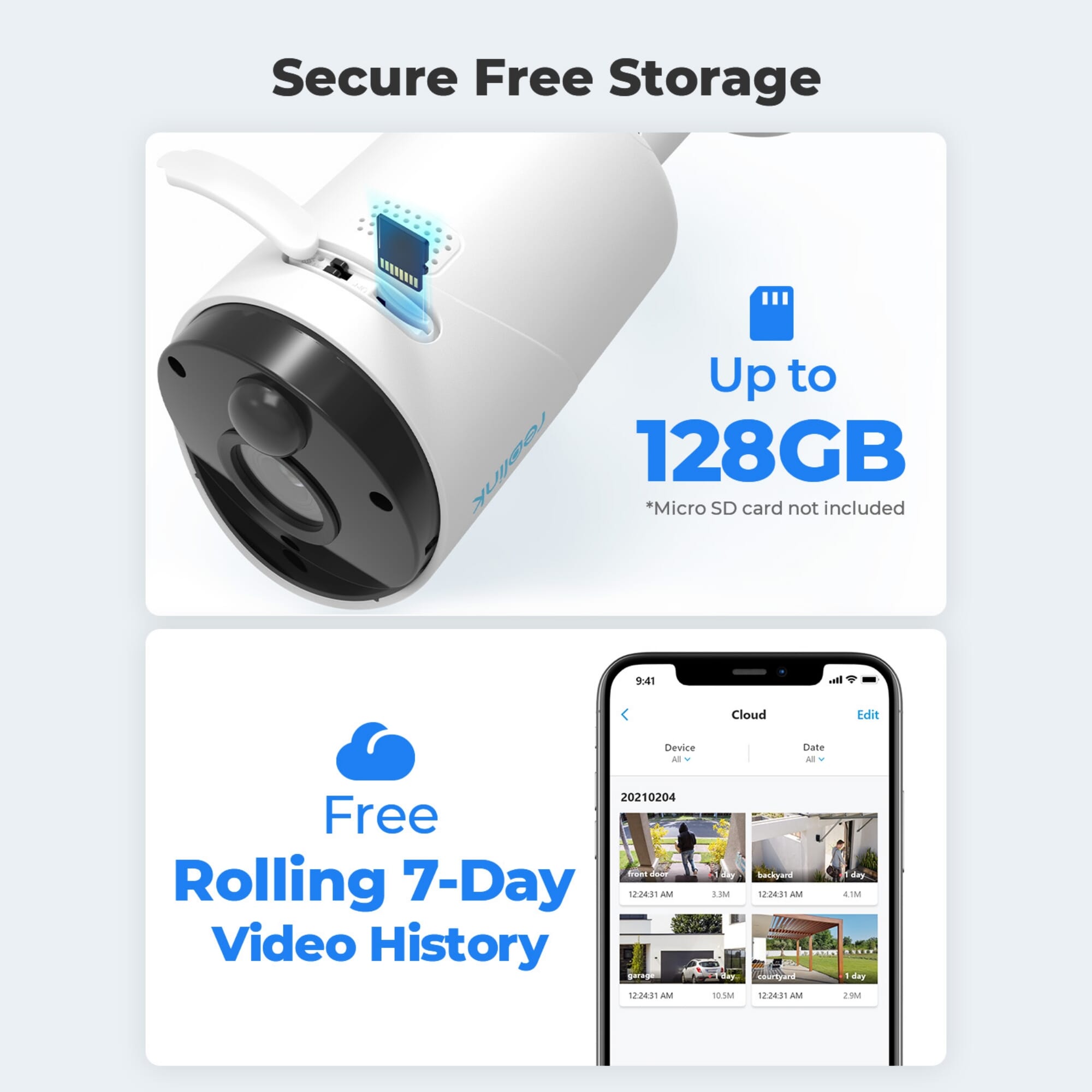 reolink argus eco 2k 4mp solar outdoor security camerastorage