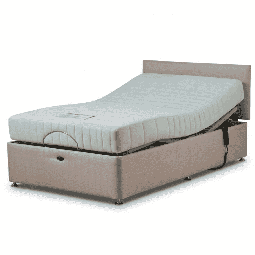 richmond adjustable double divan bed with headboard and reflex foam mattress