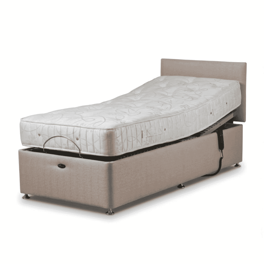 richmond adjustable single divan bed with headboard and pocket sprung mattress