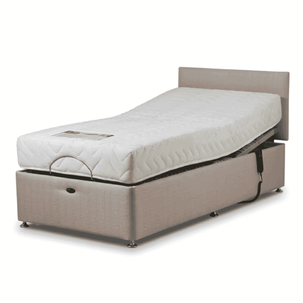 richmond adjustable small double divan bed with headboard and memory foam mattress