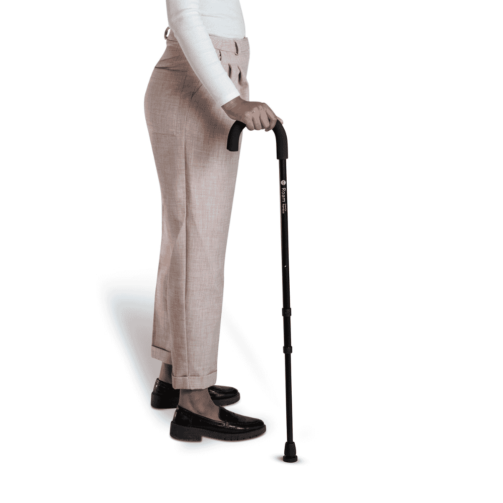 roam walking stick black in use
