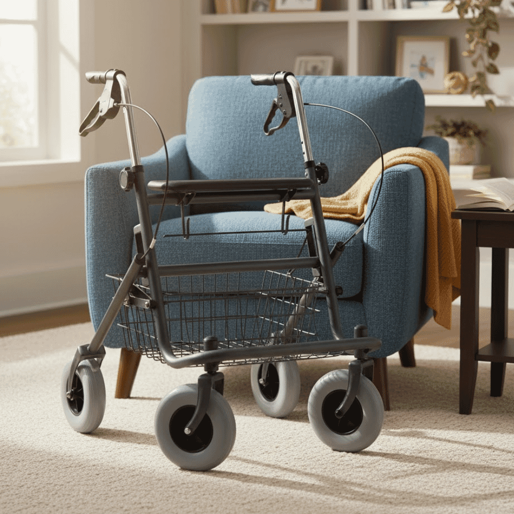 rollator in living room