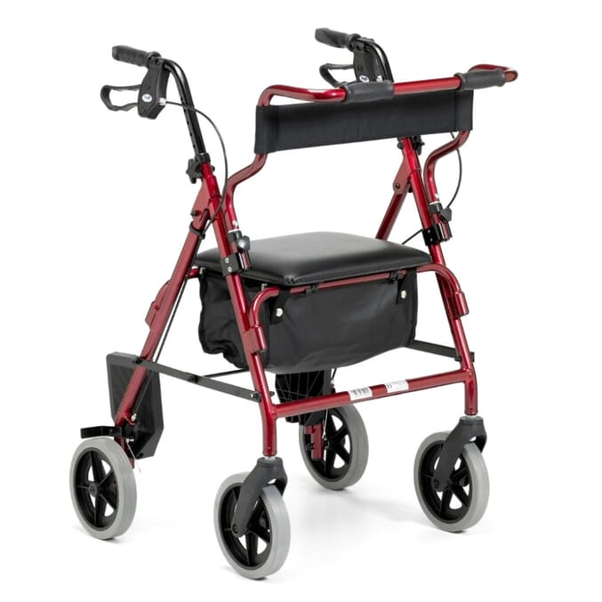 rollator transit chair combination burgundy