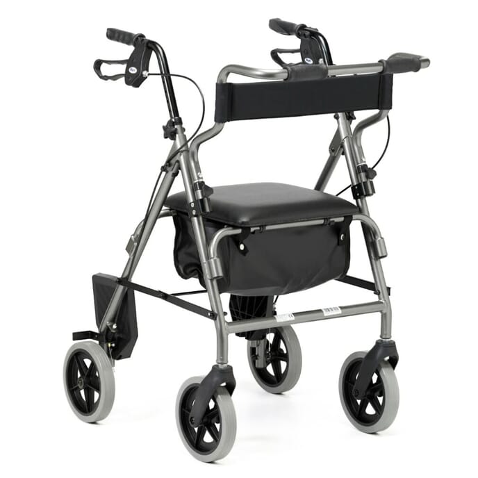 rollator transit chair combination silver