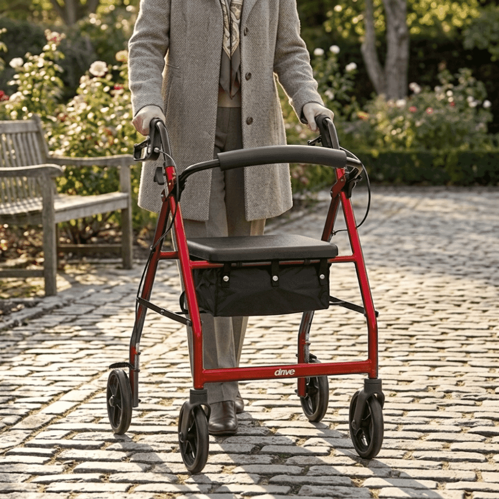 rollator walker red lifestyle