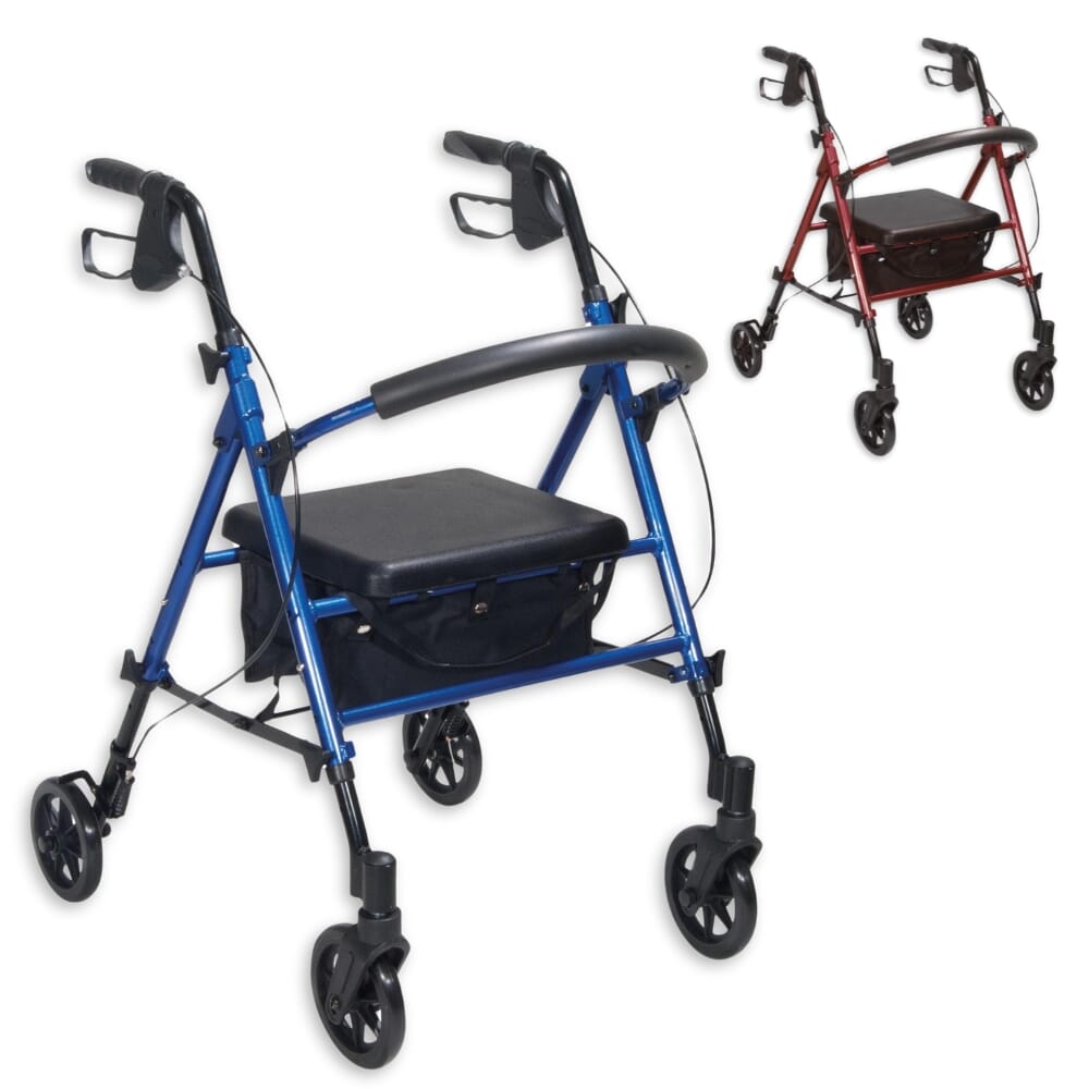 Rollator With Height Adjustable Seat
