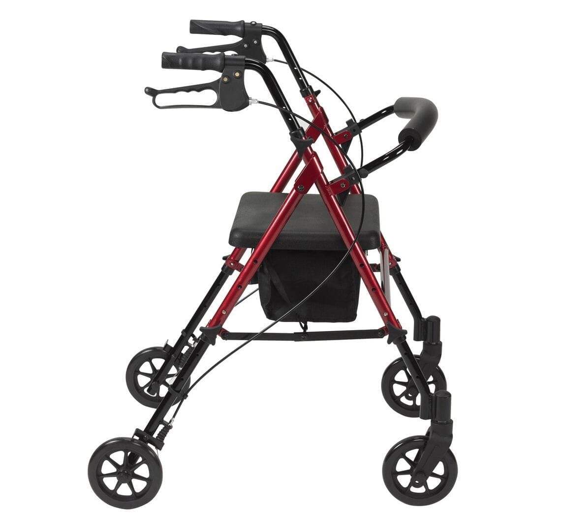 View Rollator With Height Adjustable Seat Red information
