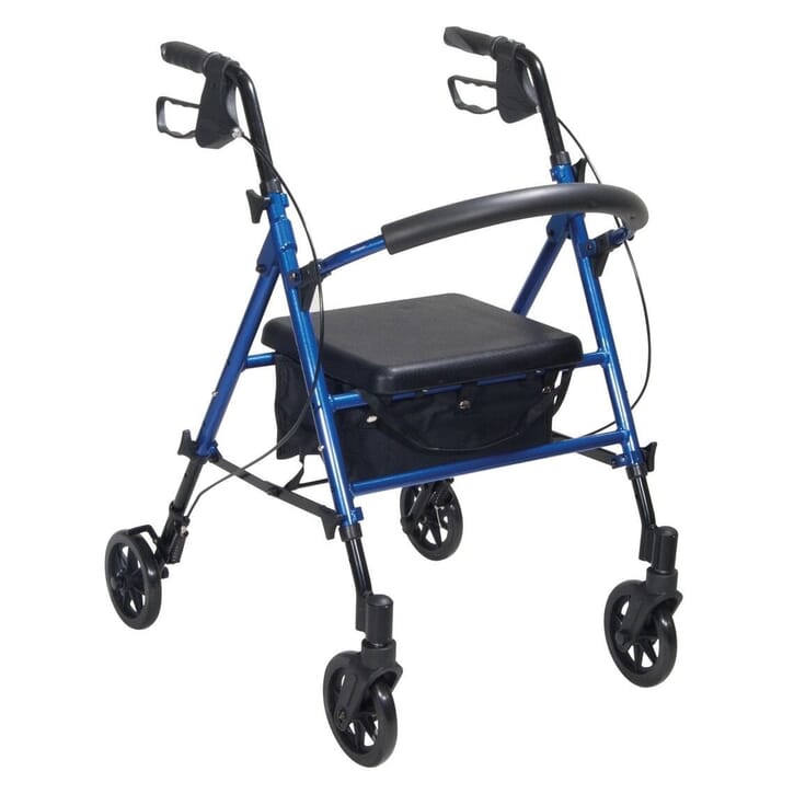 rollator with height adjustable seat