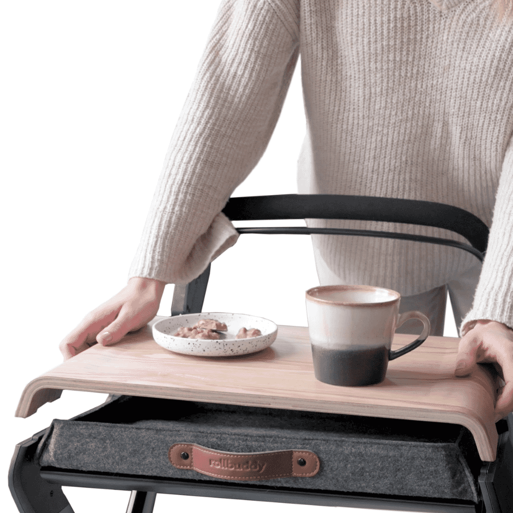 rollbuddy indoor rollator removable tray