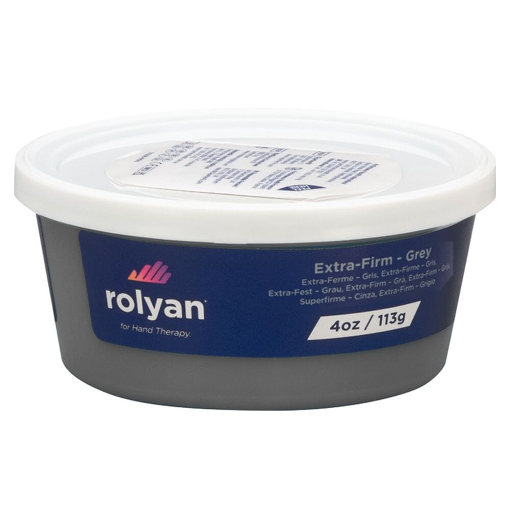 rolyan hand therapy putty extra firm grey 113g