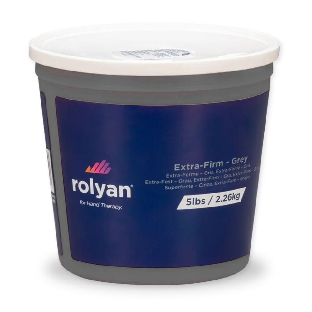 rolyan hand therapy putty extra firm grey 2300g