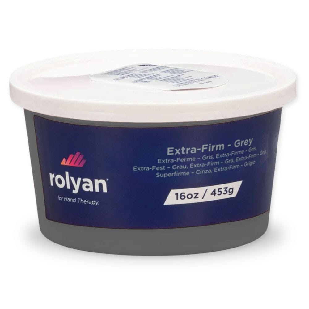 rolyan hand therapy putty extra firm grey 454g