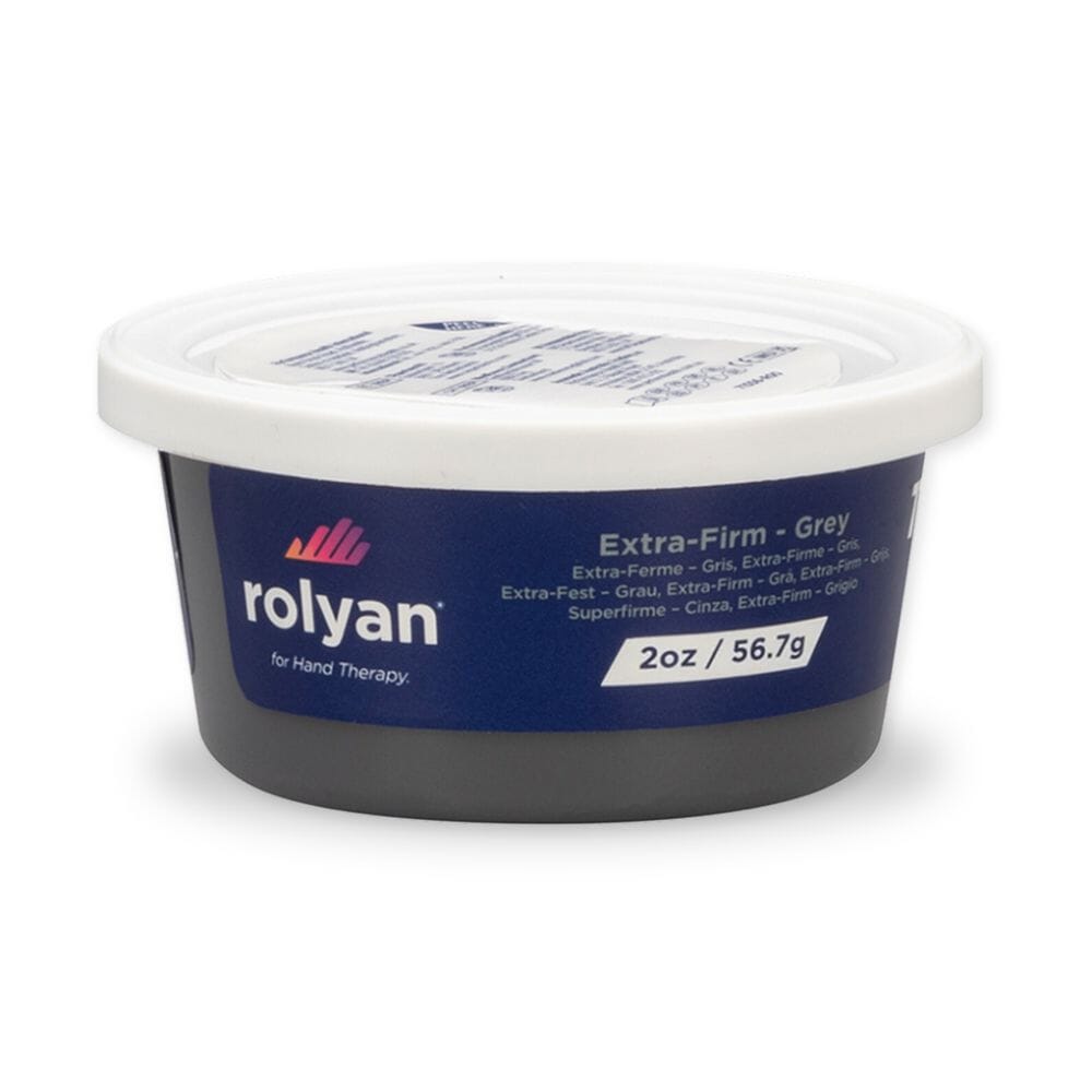 rolyan hand therapy putty extra firm grey 57g
