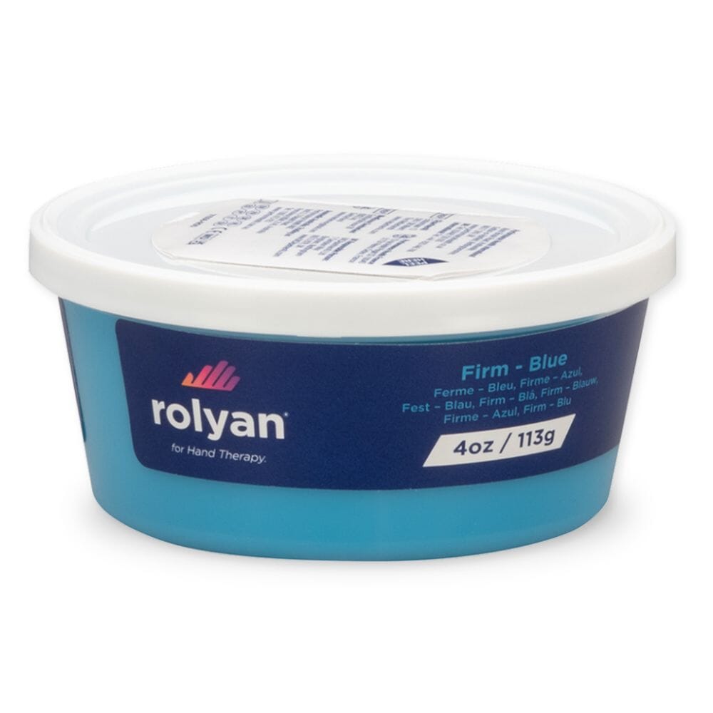 rolyan hand therapy putty firm blue 113g