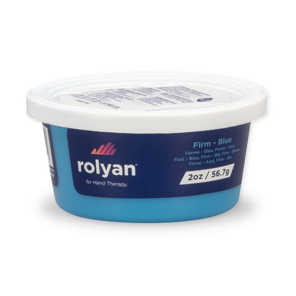rolyan hand therapy putty firm blue 57g