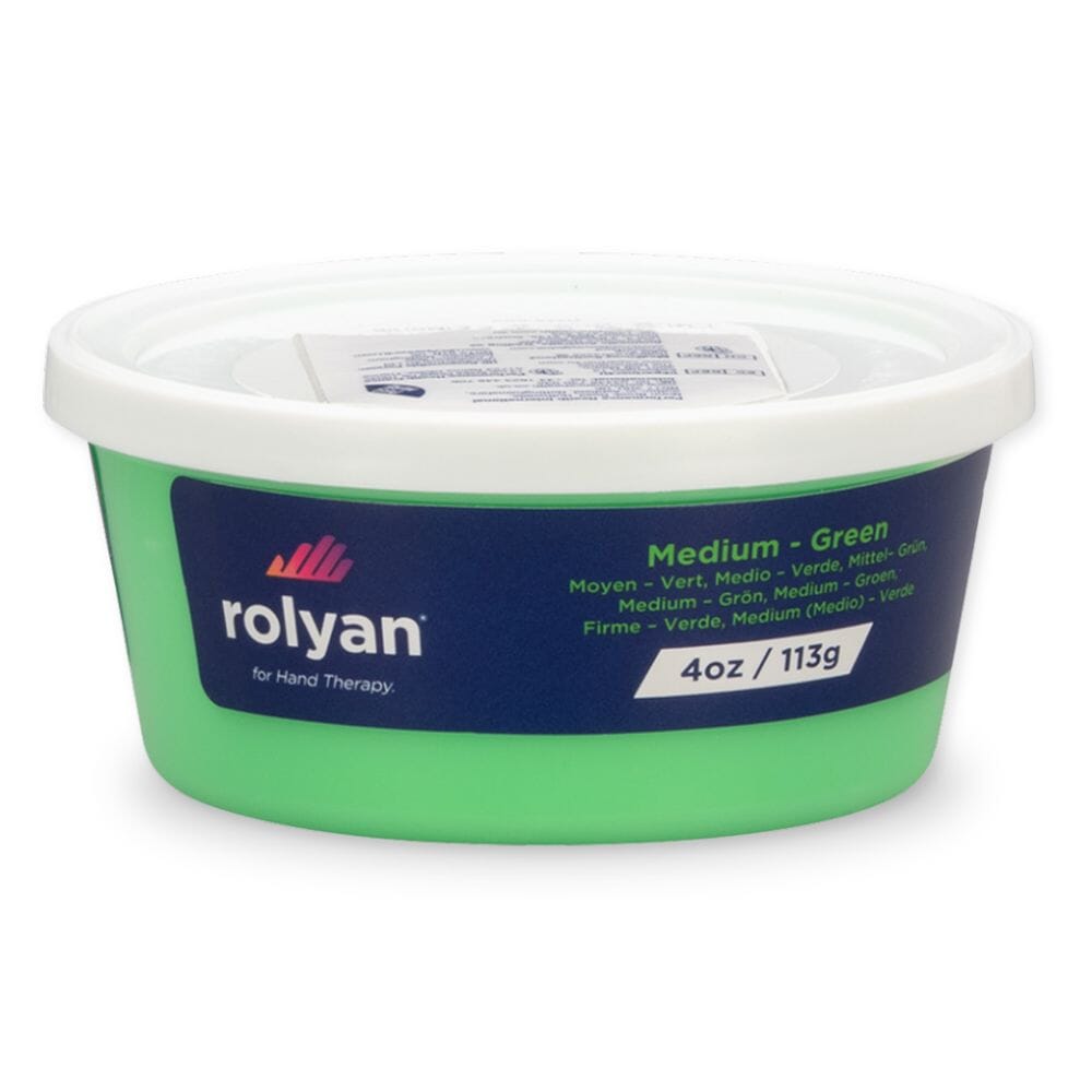 rolyan hand therapy putty medium green 113g