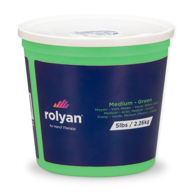 rolyan hand therapy putty medium green 2300g