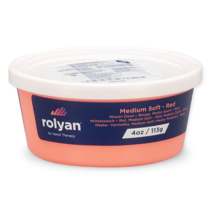 rolyan hand therapy putty medium soft red 113g