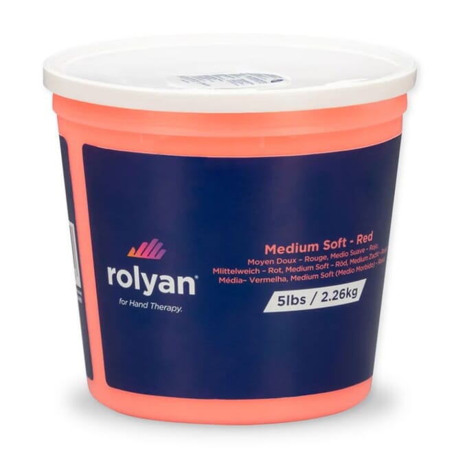 rolyan hand therapy putty medium soft red 2300g