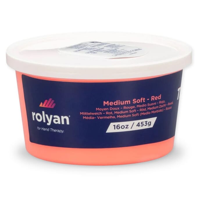 rolyan hand therapy putty medium soft red 454g