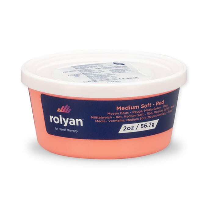 rolyan hand therapy putty medium soft red 57g