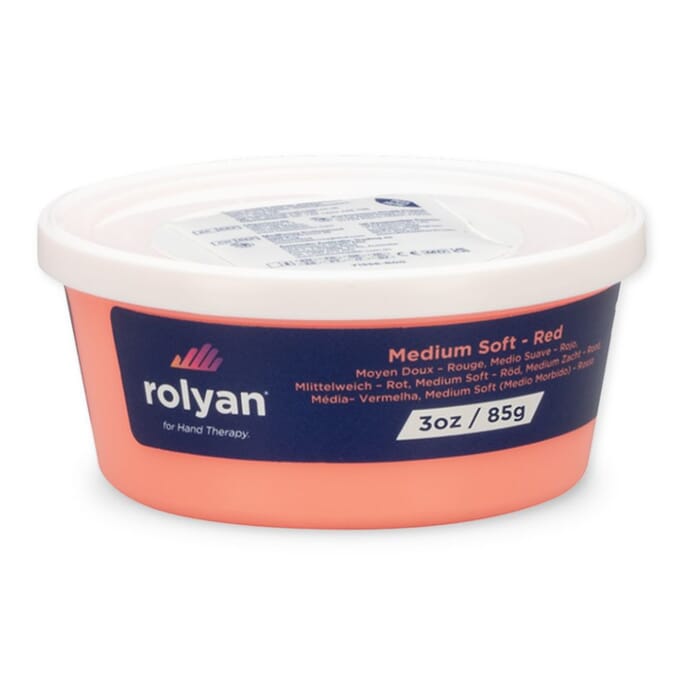 rolyan hand therapy putty medium soft red 85g