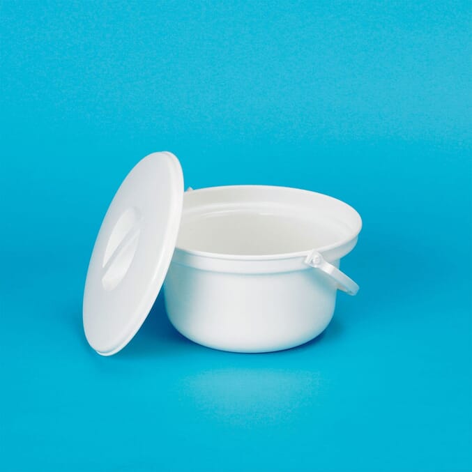 round commode pan with lid