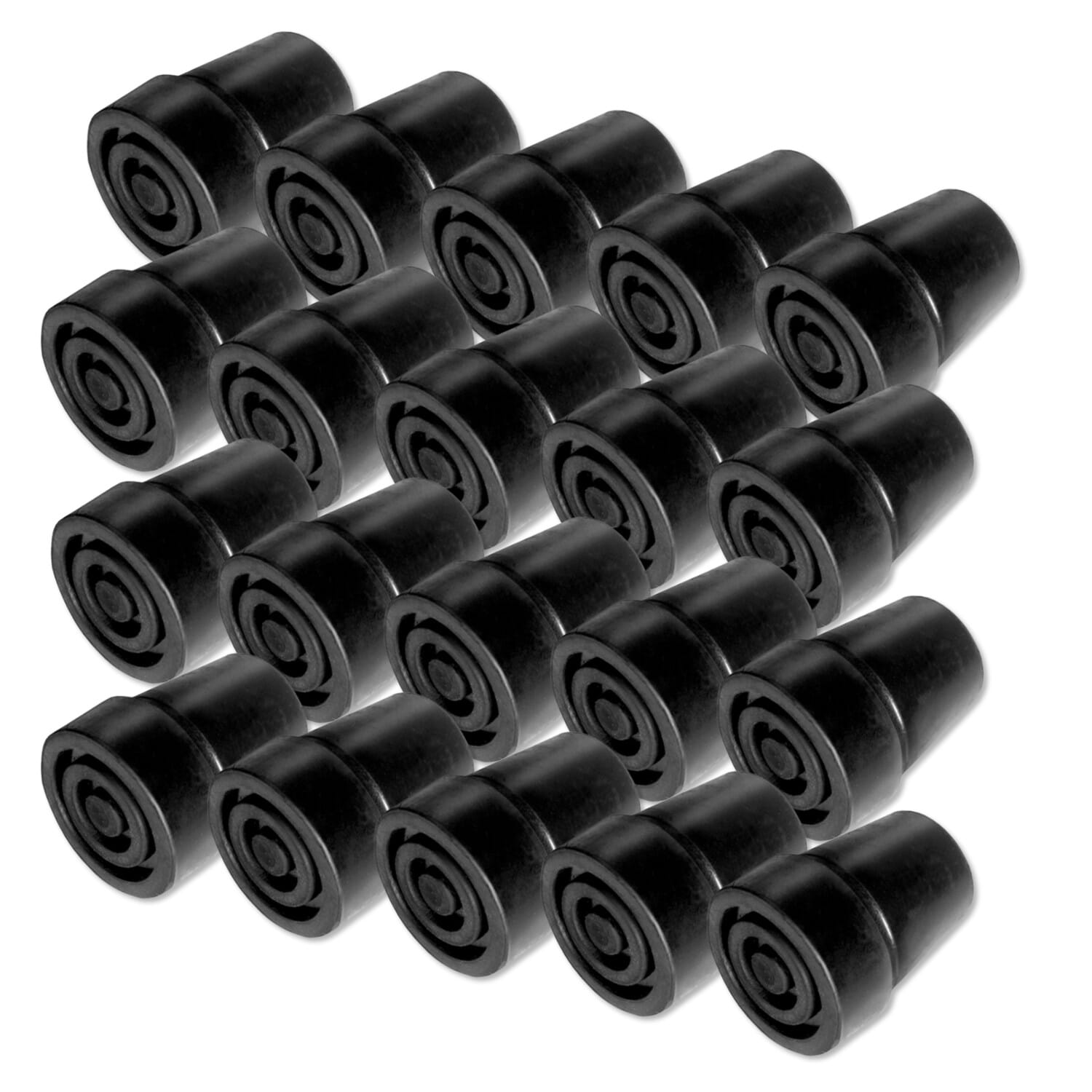 rubber ferrules 19mm black pack of 20