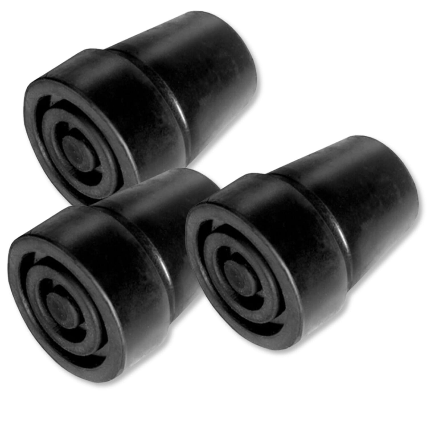 rubber ferrules 19mm black pack of 3