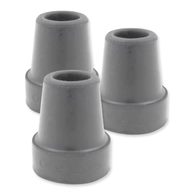 rubber ferrules 19mm grey pack of 3