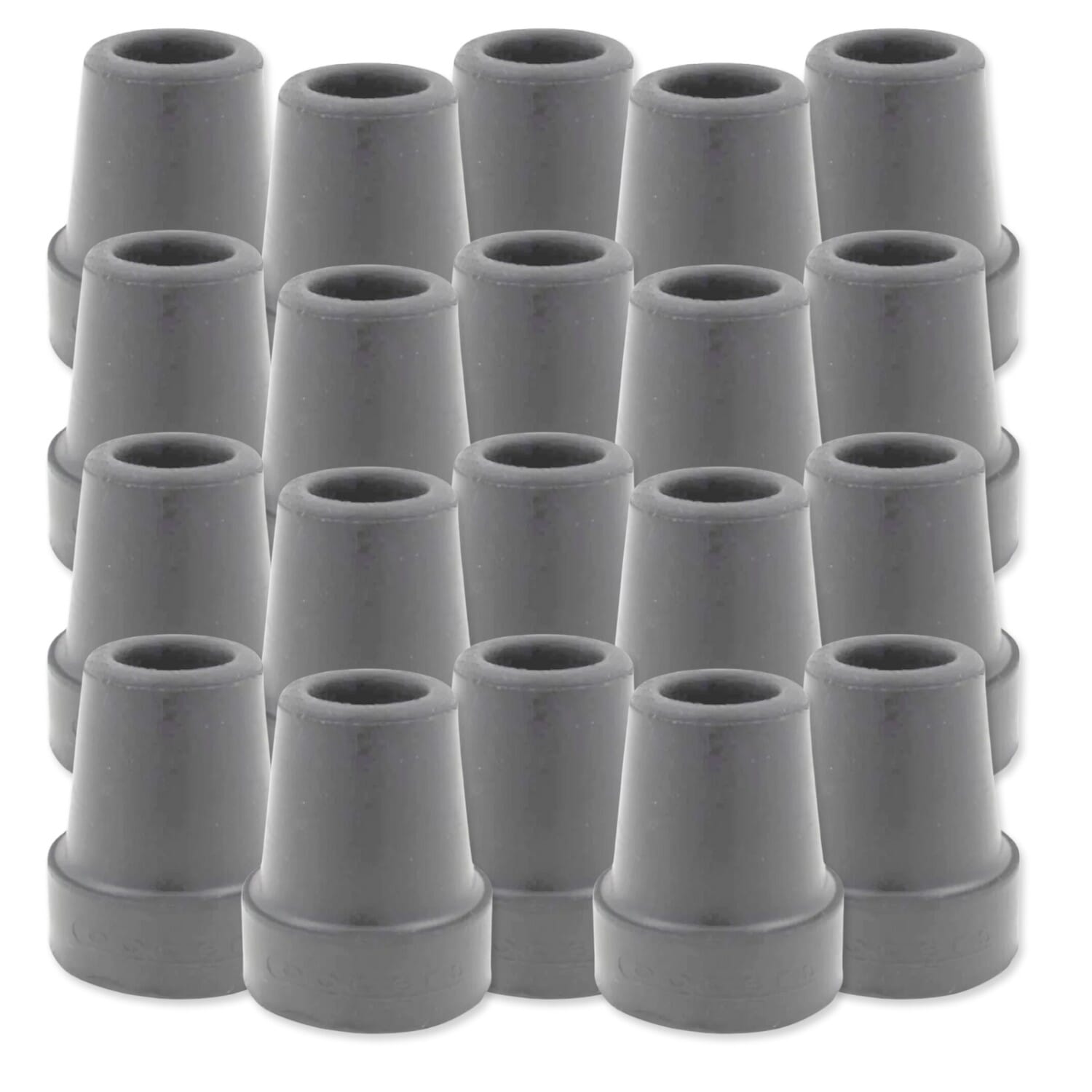 View Rubber Ends For Walking Sticks Rubber Ferrules 19mm grey pack of 20 information