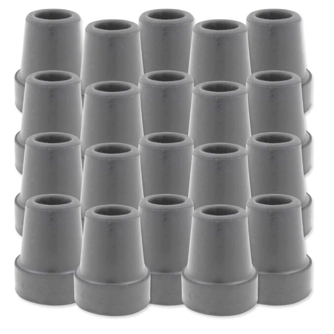 rubber ferrules 22mm grey pack of 20