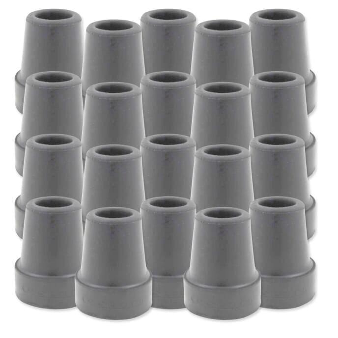 rubber ferrules 22mm grey pack of 20