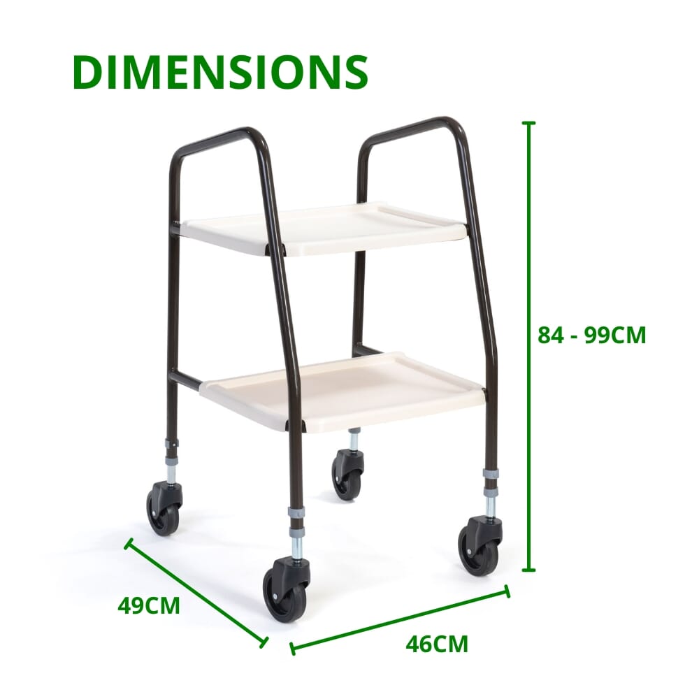 rutland adjustable kitchen trolley dimensions