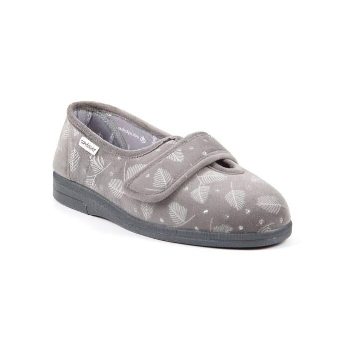 sadie ladies extra wide slipper grey