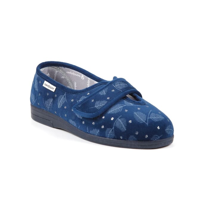 sadie ladies extra wide slipper navy