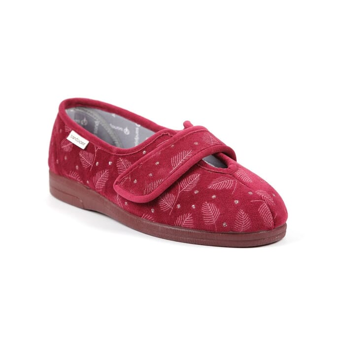 sadie ladies extra wide slipper wine