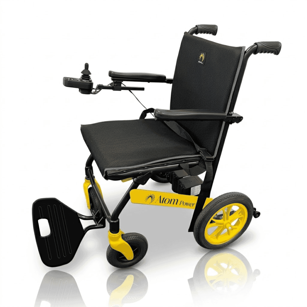 scooterpac atom power folding electric wheelchair side