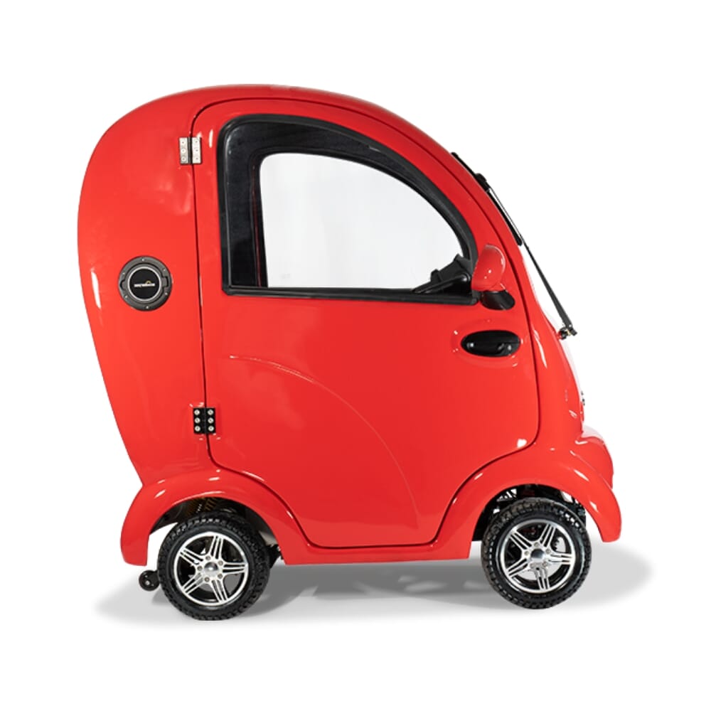 scooterpac cabin car cherry red side