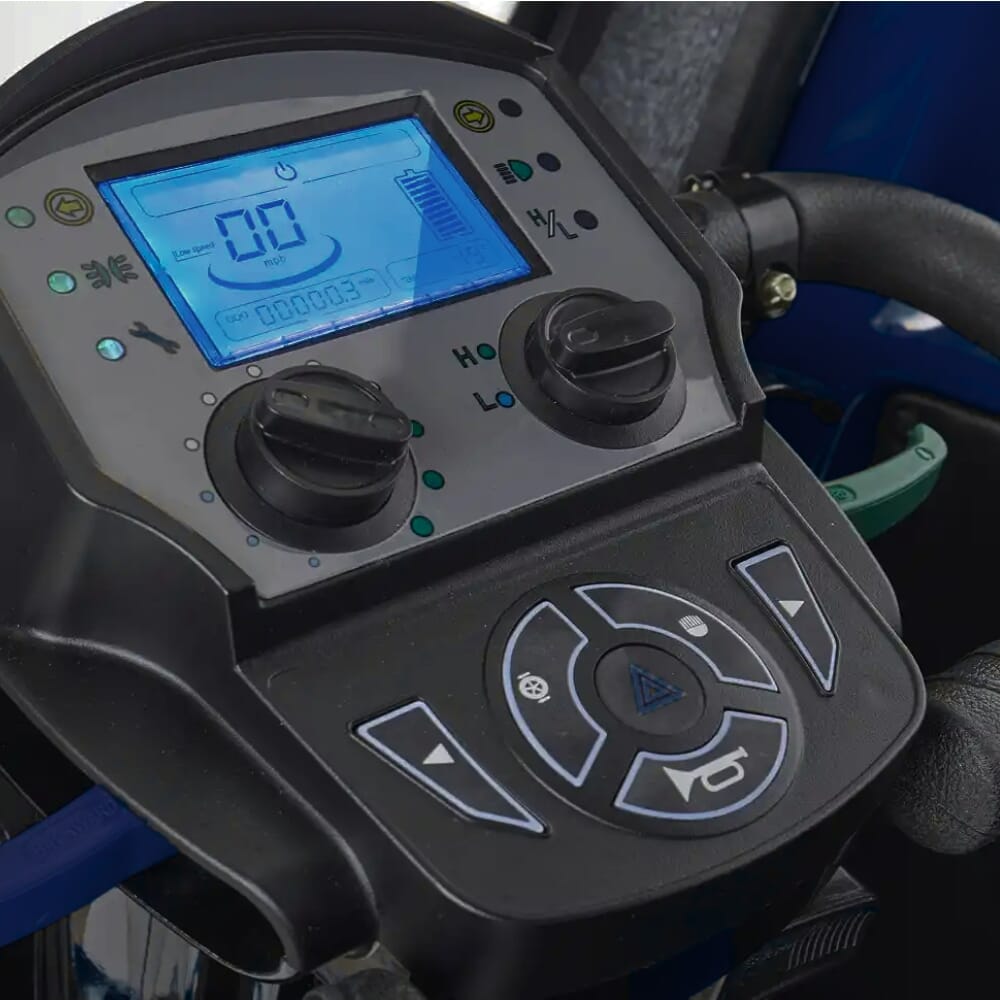 scooterpac cabin car night blue controls