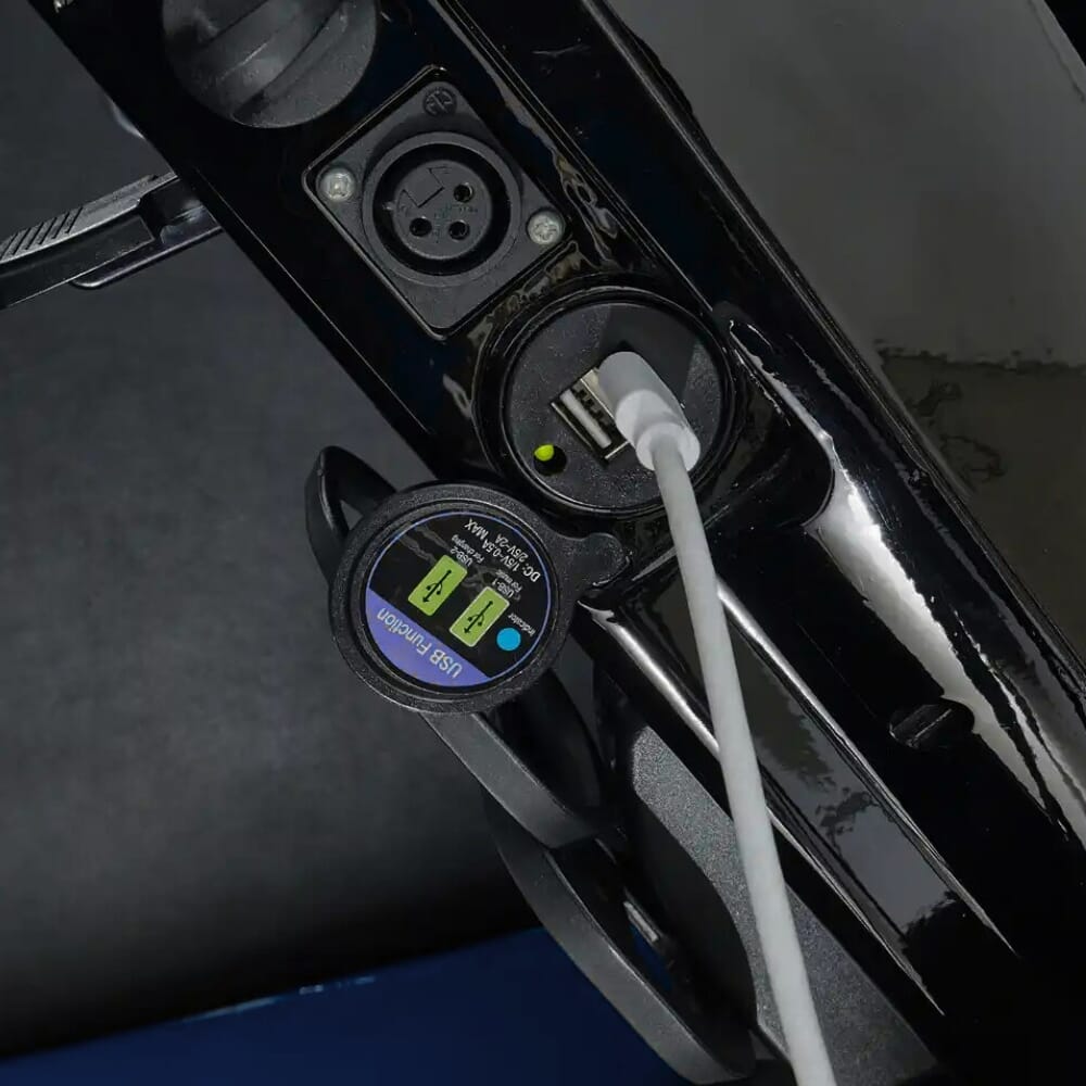 scooterpac cabin car night blue phone charger