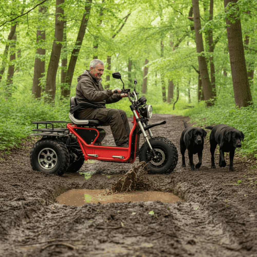 scooterpac invader off road mobility scooter red lifestyle